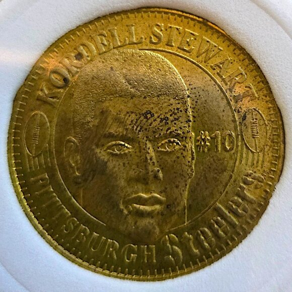 Kordell Stewart #10 Pittsburgh Steelers 1996 Pinnacle QB Club Vintage NFL Coin - Picture 2 of 4